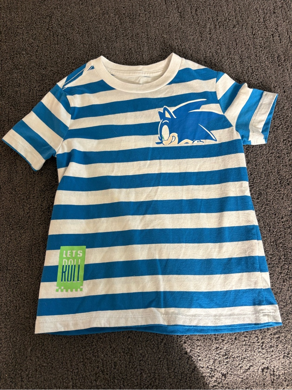 Like new Blue & White Striped Kids Sonic T‑Shirt